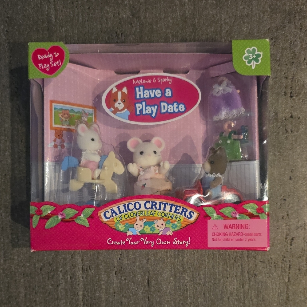 Calico Critters Melanie & Sparky Have A Play Date Set - Hard to Find
